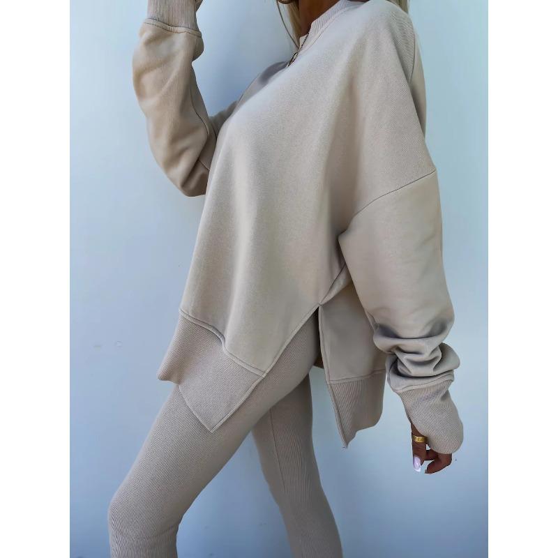 Женские повседневные узкие брюки свободный свитер комплект из двух предметов