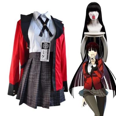 Kakegurui Jabami Yumeko Косплэй костюм на Хэллоуин Саяка аниме школьница плиссированная юбка униформа полный комплект