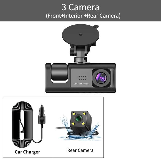 Dashcam 3 Lens Channels Camera Channel Full HD 1080P Car DVR Vehicle Dash Cam for Video Recorder Car Black Box Camcorder