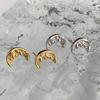 Серьги-гвоздики с плиссировкой Moon Lava Simple Design, маленькие, милые, нерегулярные, вогнутые и выпуклые, в форме полумесяца