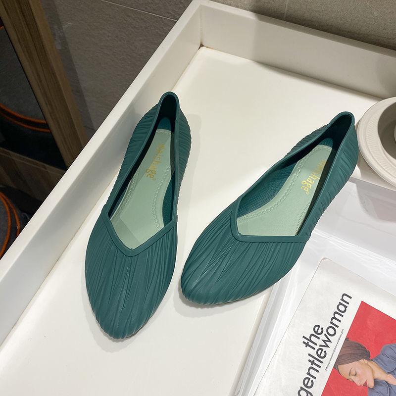 Непромокаемая обувь с низким берцем, резиновые сапоги, женская летняя рабочая резиновая обувь, модная обувь, нескользящие сандалии с мелким носком