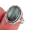 Натуральный лабрадорит драгоценный камень 925 проба серебро ювелирное кольцо р.7.5 u5y07