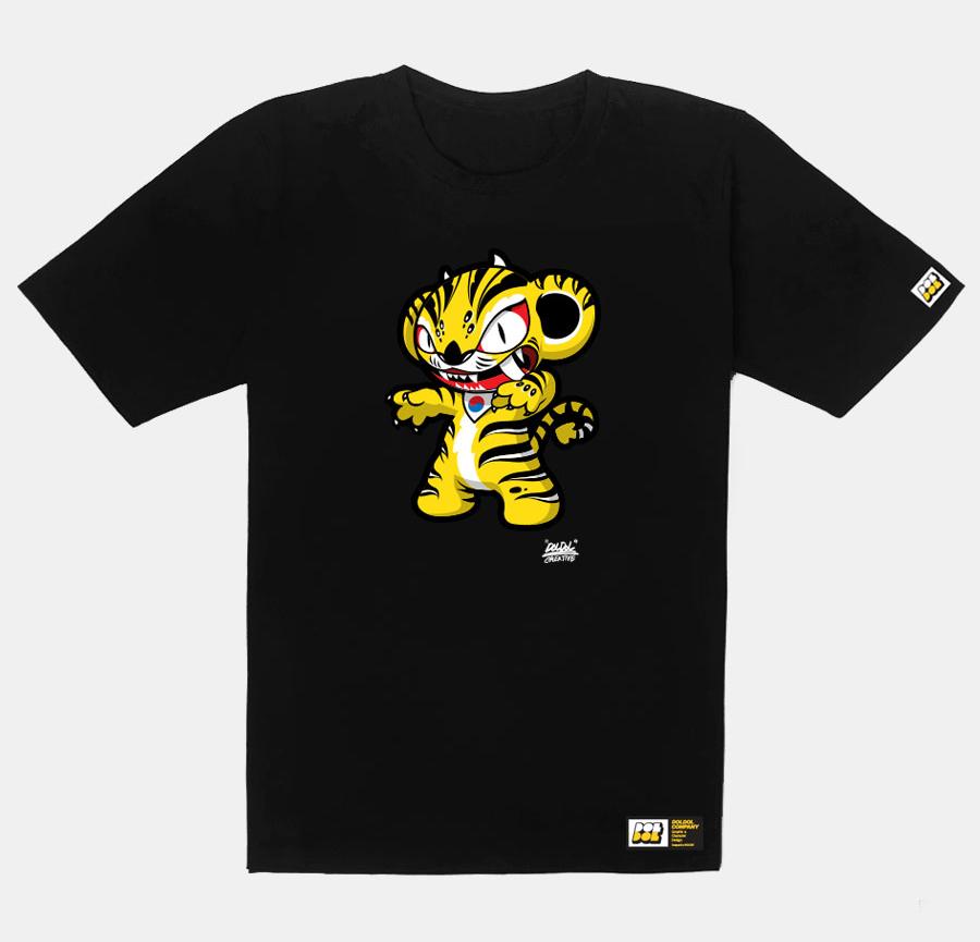 DOLDOL Dmk_T-Shirts_42 Devil Monkey Tiger Korea Graffiti T-Shirt Short Sleeve T-Shirt