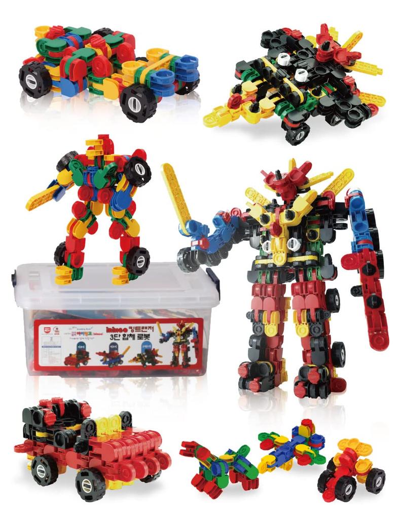 iRiNGO 390 Piece Educational Toy Robot Vehicle for Ages 3 and Up Sound Blocks 3D Puzzle