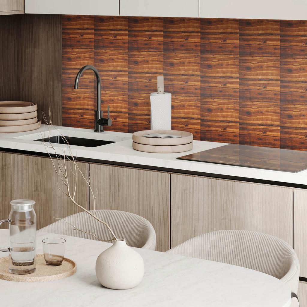 Set of Self-Adhesive Vinyl Tiles Natural Wood Pattern 20x20x20 cm