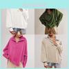 Streetwear Women Loose Fit Lantern Sleeve Hoodie With Button Details For Fall 2024