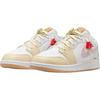 Кроссовки Air Jordan 1 Low GS Mushroom Kids белые светло-хаки Doll IB8861-151