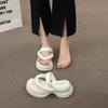 [Youshilai] Ruth's same thick-soled herringbone cool slippers 2025 summer new pinch bread beach sandals women