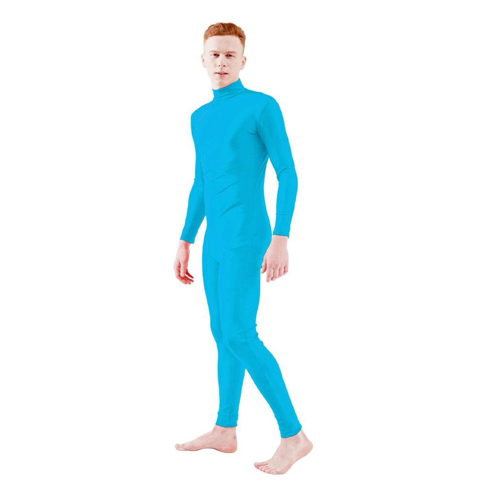 Мужской однотонный облегающий костюм Zentai для танцев