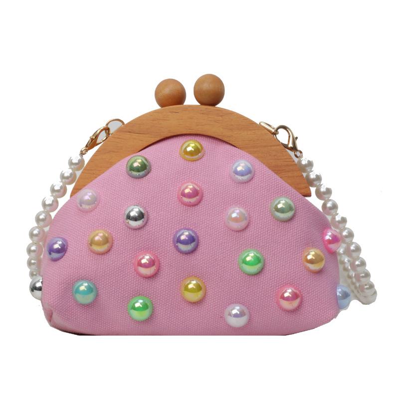 Летняя маленькая сумка 2025 новая Мори милая девушка маленький ароматный ветер жемчужная цепочка плечо клип застежка сумка-ракушка pu