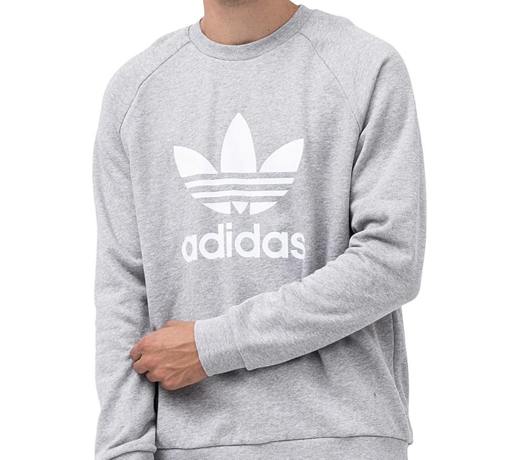 Adidas Adicolor Classics Trefoil Crew - Мужской пуловер-толстовка серого цвета H06650 ОРИГИНАЛ