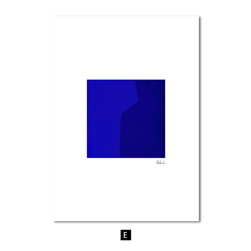 Современный минималистский синий блок холст картина абстрактная линия плакат настенная художественная печать для гостиной домашние декоративные фотографии