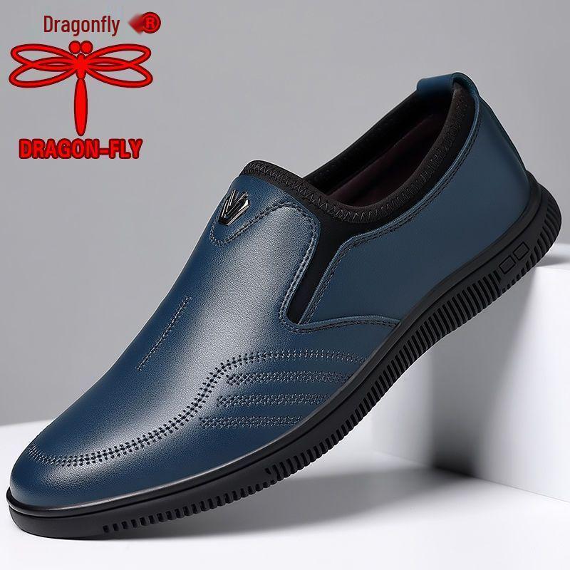 Мужские мокасины Qingting из натуральной кожи в стиле Business Casual - Мягкие, износостойкие, корейский стиль