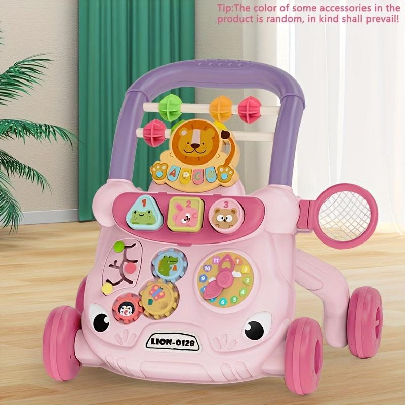 Детская каталка-толкатель для мальчиков, девочек, интерактивная развивающая игровая панель, ходунки «сиди-стой» с распознаванием животных/предметов, детский игровой центр