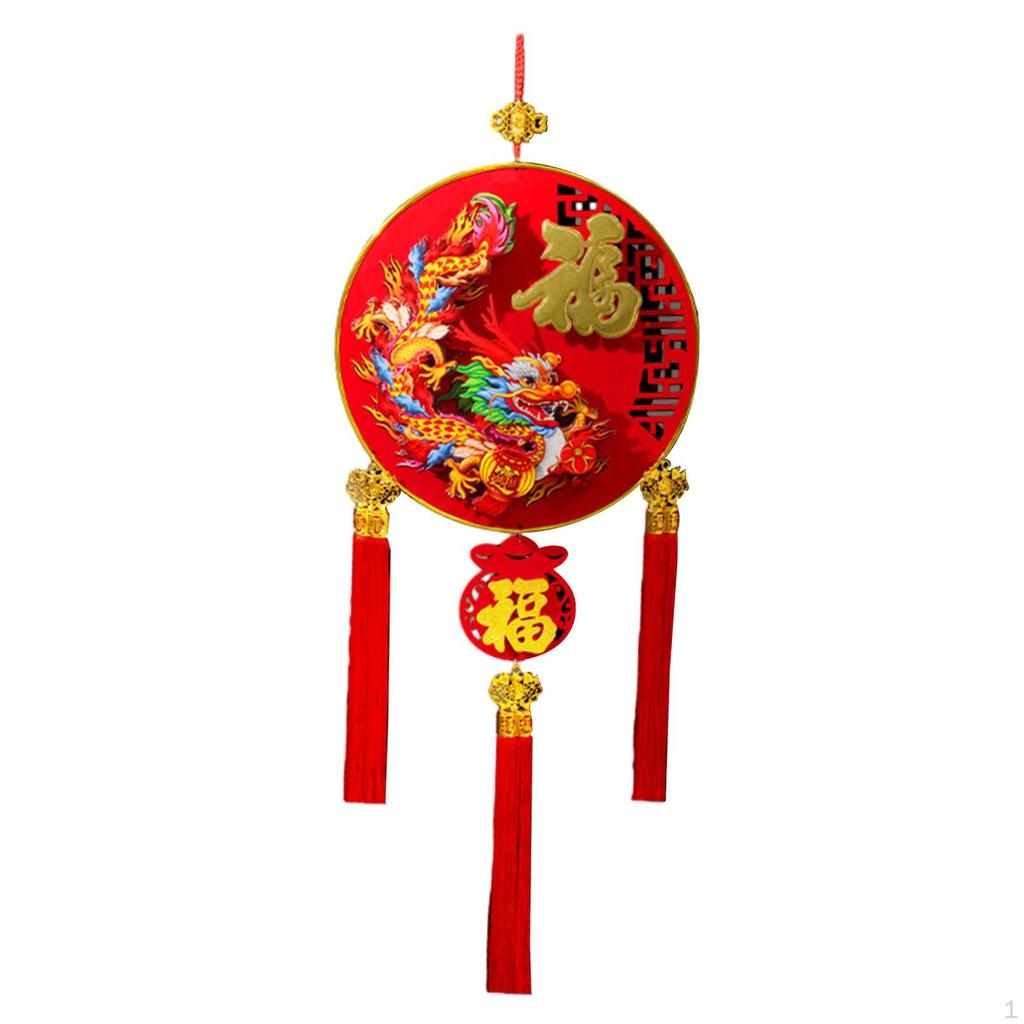 Chinese Festival Ornament with Tassel Red Sign for Dining Area