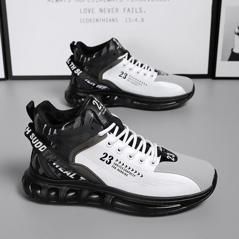 Осень 2025 года, новые молодежные спортивные туфли, мужские, высокие, кожаные, водонепроницаемые и нескользящие, корейская версия, модные, универсальные, папины туфли