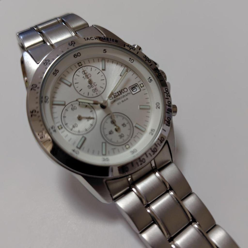 [USED] Reliable SEIKO White Chronograph, Popular Color, SBTQ039, Battery Replaced