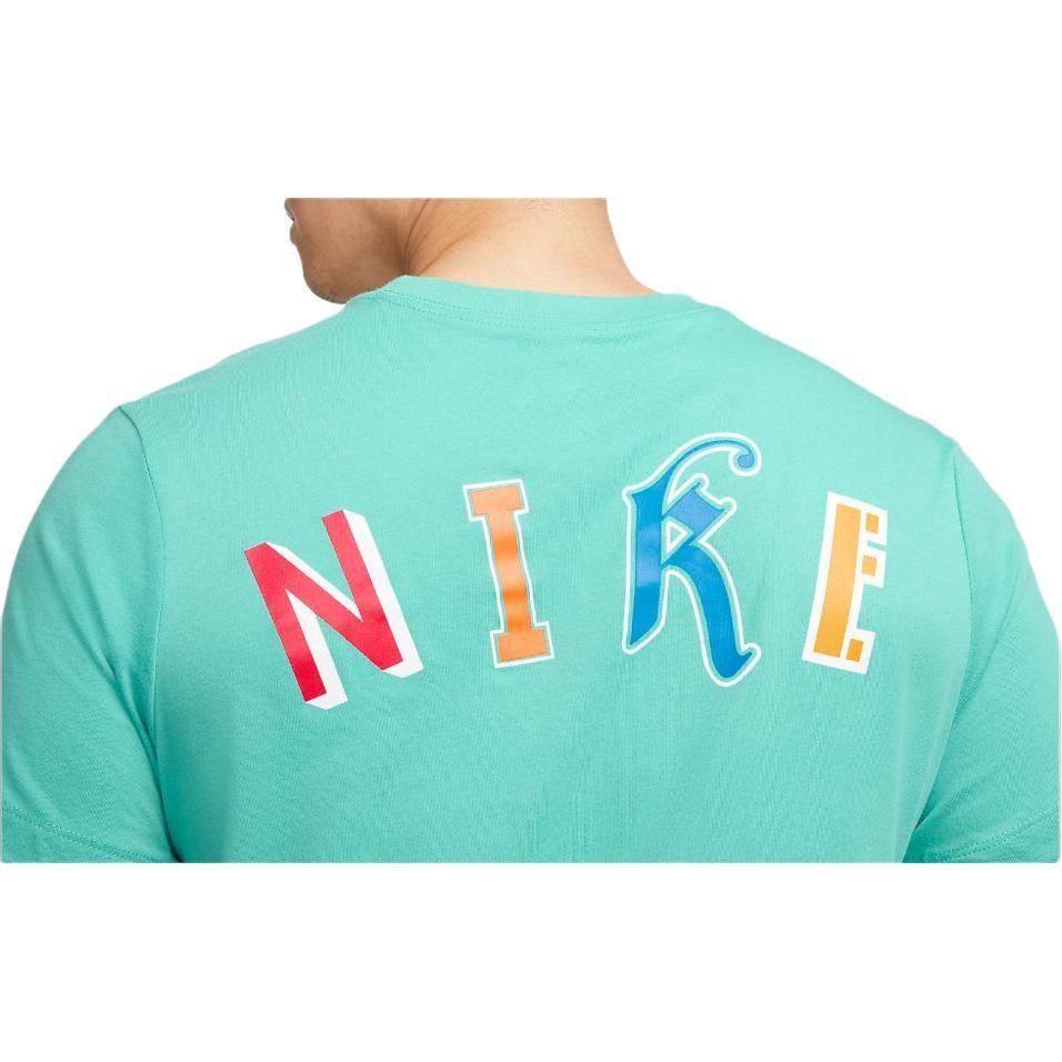 Nike Мужские футболки Dri Fit Бирюзовые С круглым вырезом Умеренный прямой крой FD0047-392