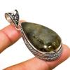 Labradorite Gemstone Handmade 925 Silver Plated Jewelry Pendant 2.27"