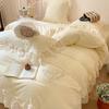Spring Floral Butterfly Lace Duvet Cover Set - 4 Piece