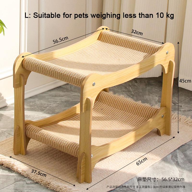 Double-Layer Scratching Post: Durable and Lint-Free; Bunk-Style Sisal Cat Bed Resistant to Scratching