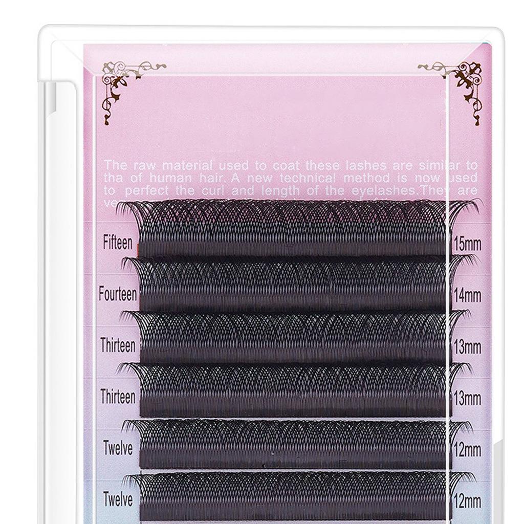 Наращивание ресниц 8-15 Смешанные Пушистые Мягкие Легкие 12 рядов Пучки накладных ресниц для макияжа Черные 0.07C 8-15 мм Смешанные