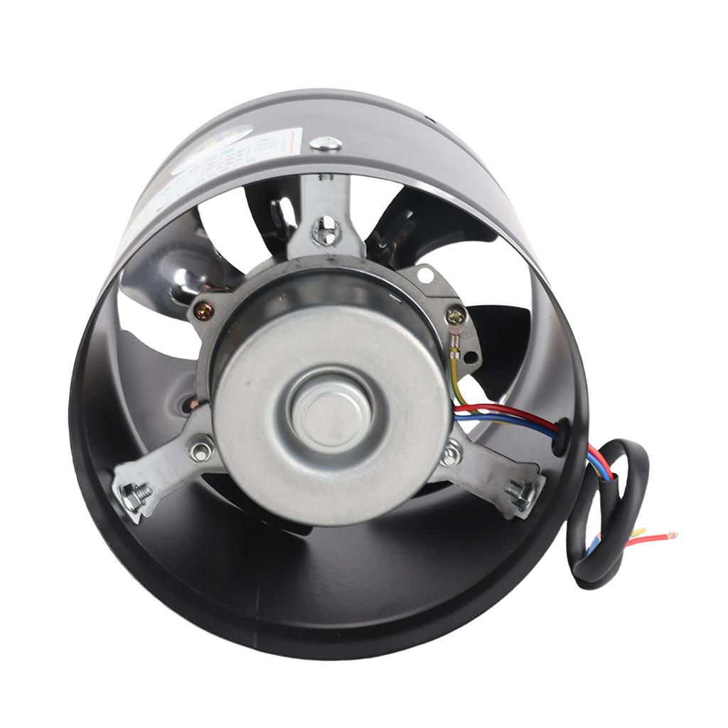 Канальный вентилятор Мощная вентиляция Металлический Высокоскоростной Двигатель с медной обмоткой Круглый Вытяжной вентилятор для ванной комнаты, кухни, подвала Черный