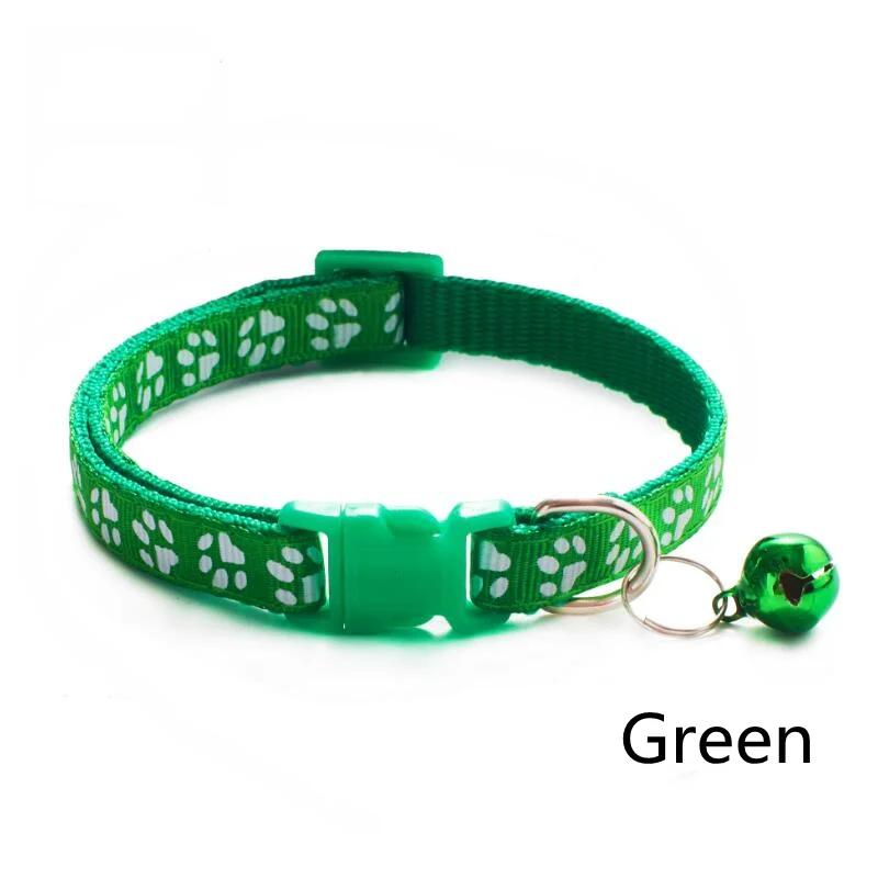 Ошейник для домашних животных с колокольчиком, мультяшный след, красочные аксессуары для собак, щенков, кошек, ошейник для котенка, регулируемый защитный колокольчик, ожерелье, ожерелье для домашних животных