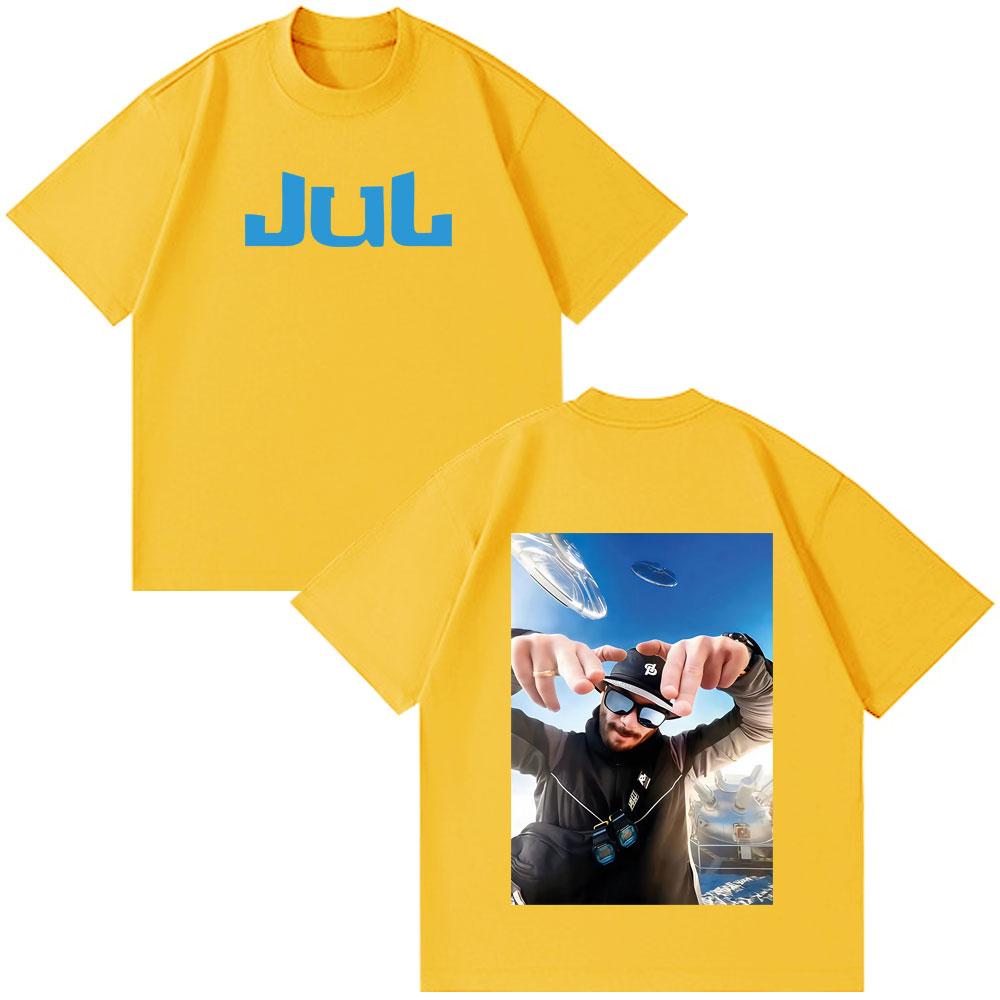 Rapper Jul Fashion Print Tshirt Unisex Unisex Hip Hop Fashion Tshirt Cotton Vintage Shortsleeved Oversized Tshirts Streetwear