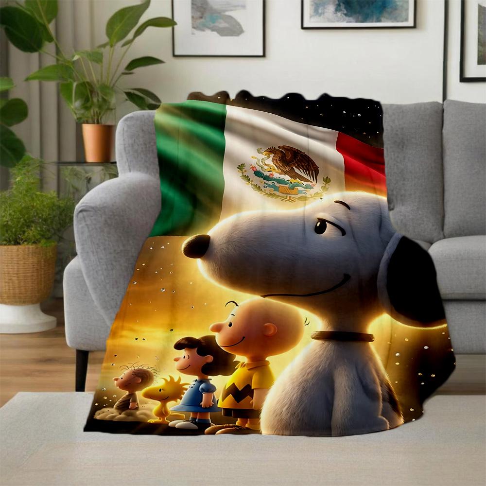 1pc Snoopy Friends Mexico Outdoor Blanket, Soft And Comfortable Blanket, Casual Warm, Camping Travel Blanket, Birthday Gift. M714068