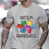 Men Tees Autism Awareness Graphic Printed T Shirt Y2K Fashion O Neck Clothes Men's Clothing Hip-Hop T-shirt Male Streetwear Tops