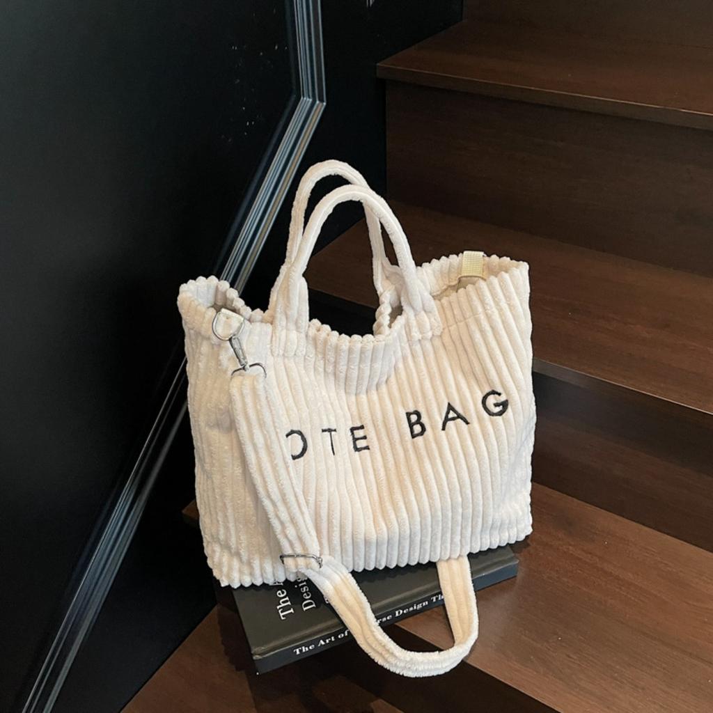 Вместительная сумка через плечо, Женская сумка через плечо, Популярная и универсальная женская сумка из полосатого бархата, Сумка-тоут для переноски писем