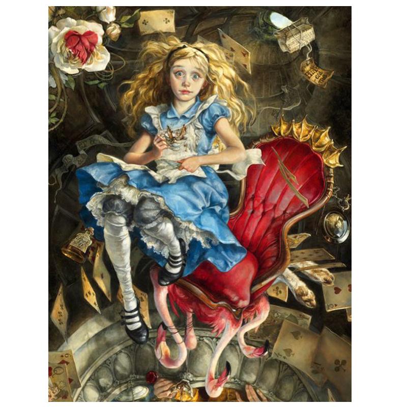 5D DIY Diamond Painting Cartoon Girl and Cat Diamond Embroidery Full Mosaic Kits Cross Stitch Home Decor Handmade Gifts