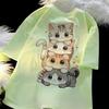 Summer Woman Funny 3d Print Cat T-Shirt Female Cartoon Hip Hop Short Sleeve Breathable Oversized Girl Oversized Tee Shirts Neutral Couple Clothin