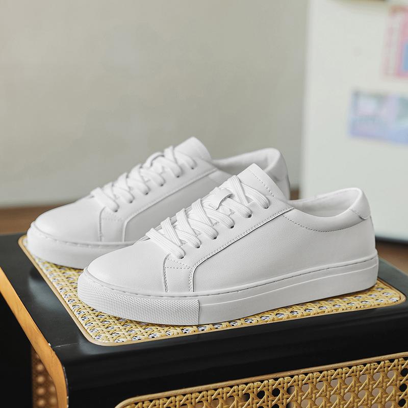 Leather Soft-Soled White Shoes Men'S 46 Large-Size Men'S Shoes 47 Trendy Versatile Board Shoes 48 Widened And Fattened Extra Large-Size Men'S Shoes