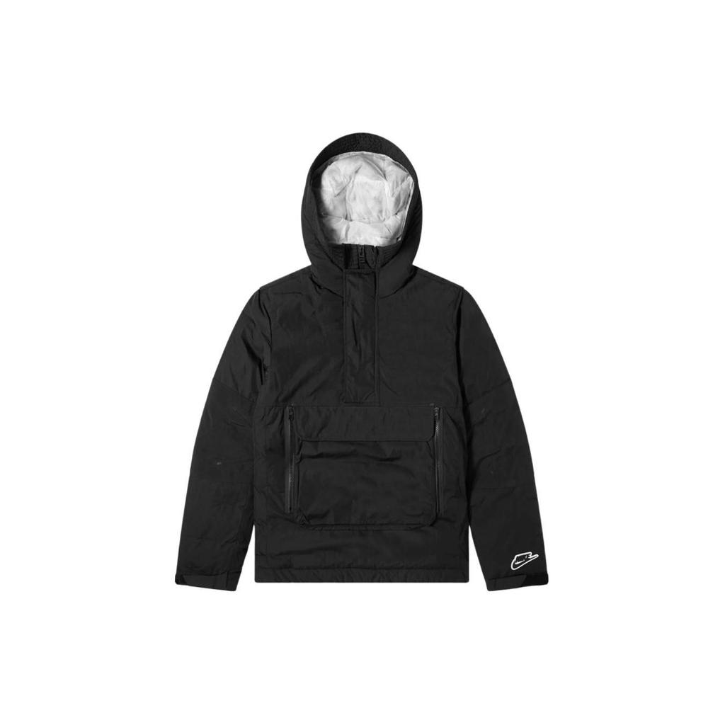 Nike Однотонная куртка с капюшоном на молнии с карманами и длинным рукавом, мужская куртка, черная CU4420-010