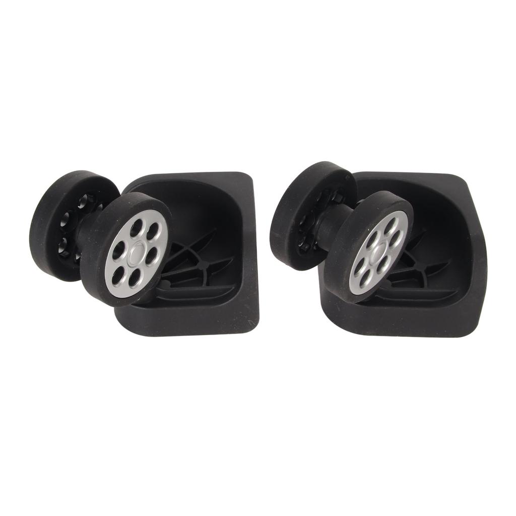 2pcs Luggage Wheels Replacement Locking 360 Degree Rotation Quiet Operation Flexible Universal
