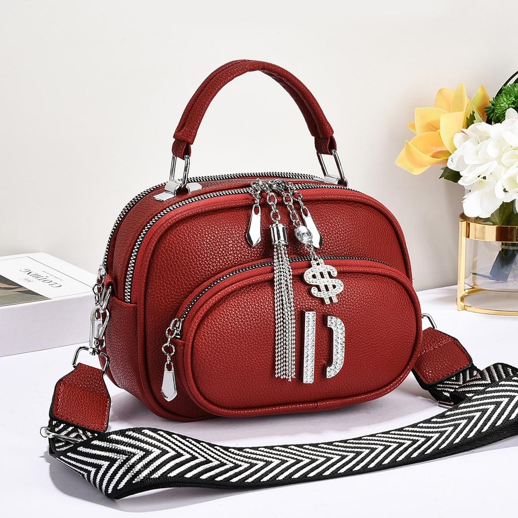 Новая простая большая вместительная сумка для поездок на работу маленькая квадратная сумка Lychee Grain практичная сумка на одно плечо с косым ремешком трендовая женская сумка