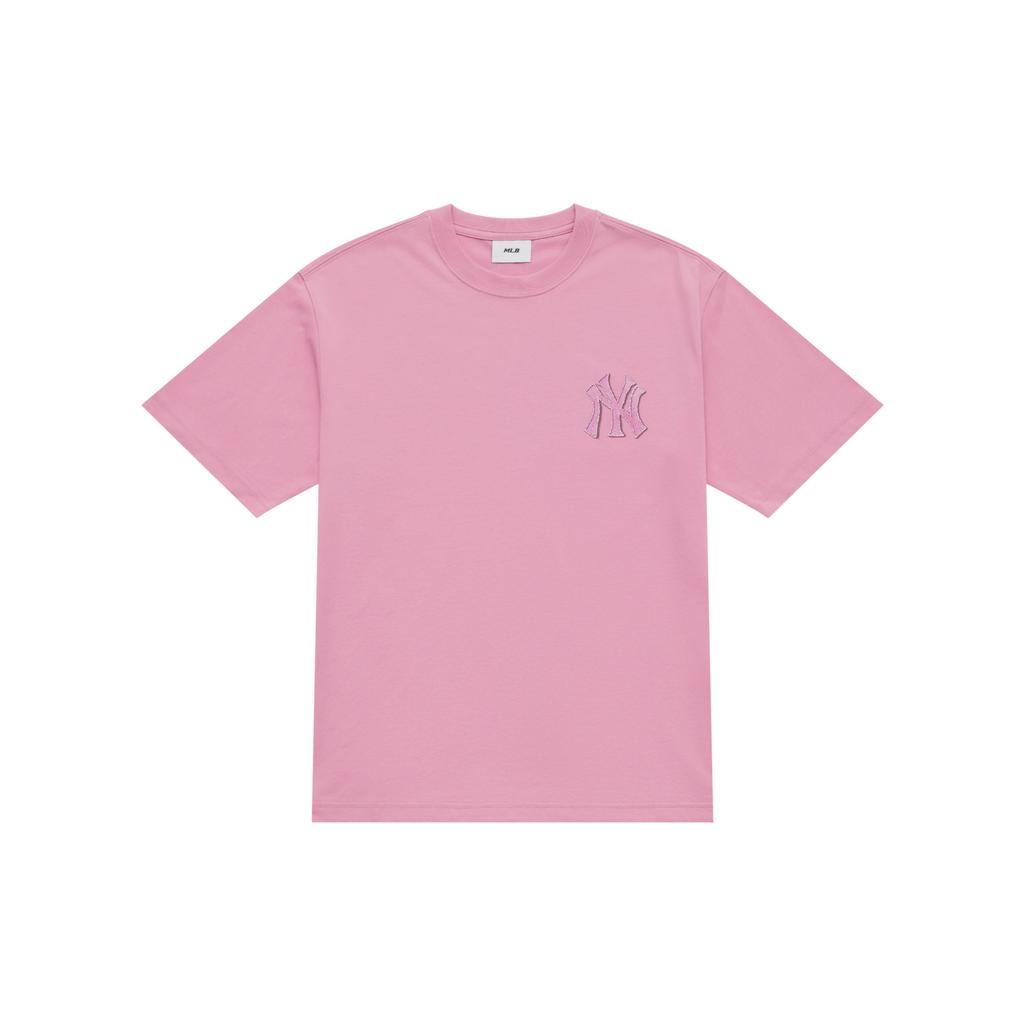 New MLB MONOGRAM Collection New York Yankees SS25 T Shirt Unisex All Over Print Pink 3ATSM1053-50PKP