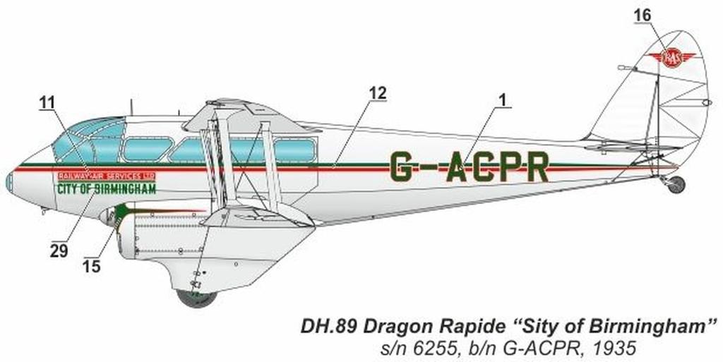 Armory Scale De Havilland Dragon Rapide Interwar Civil Aviation Part 1 Plastic Model Kit AMR48005 1/48 DH.89