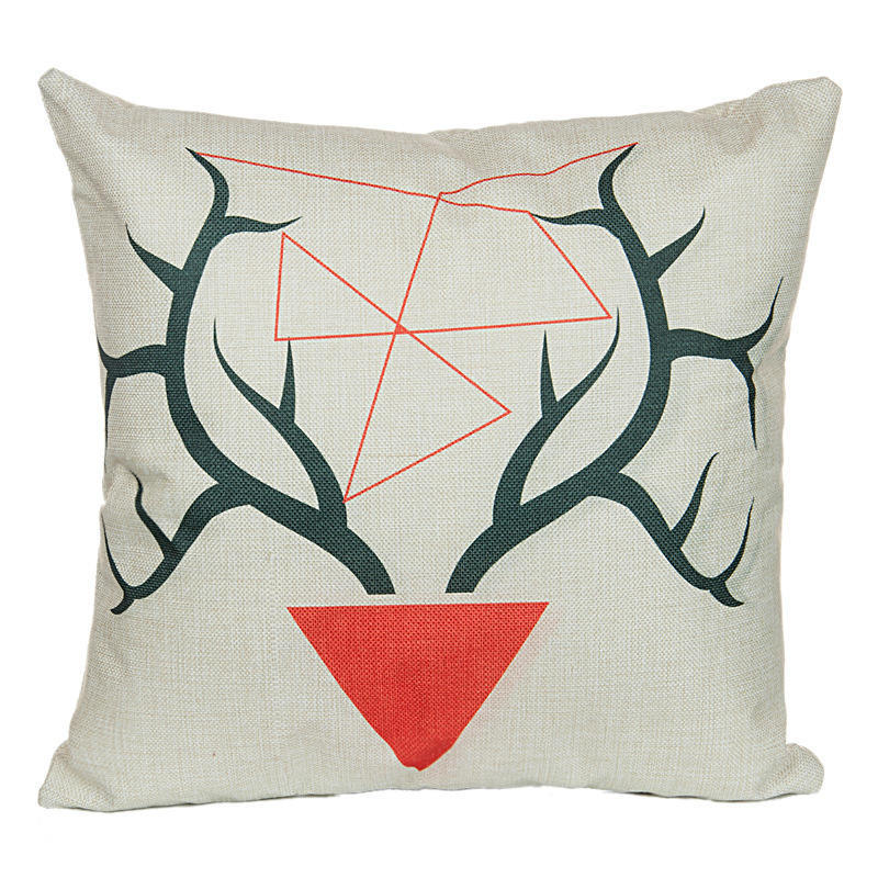 Лось Рождественский Олень Мультяшный Мультяшный Хлопково-Льняная Подушка Автомобиль Дом Диван Подушка Креативная