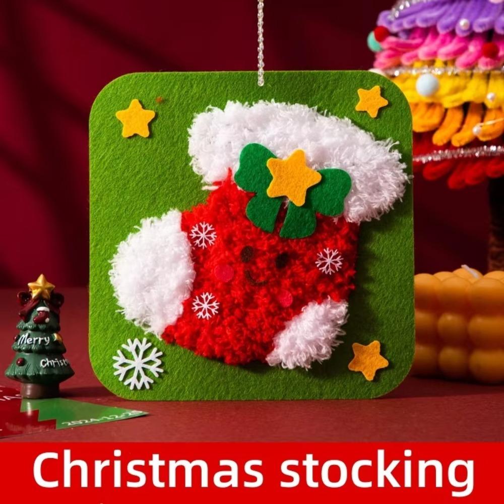 Non-Woven Fabric Christmas Sewing Kit Beginner Friendly Handicrafts Christmas Sewing Projects Fun Threading DIY Embroidery Kit