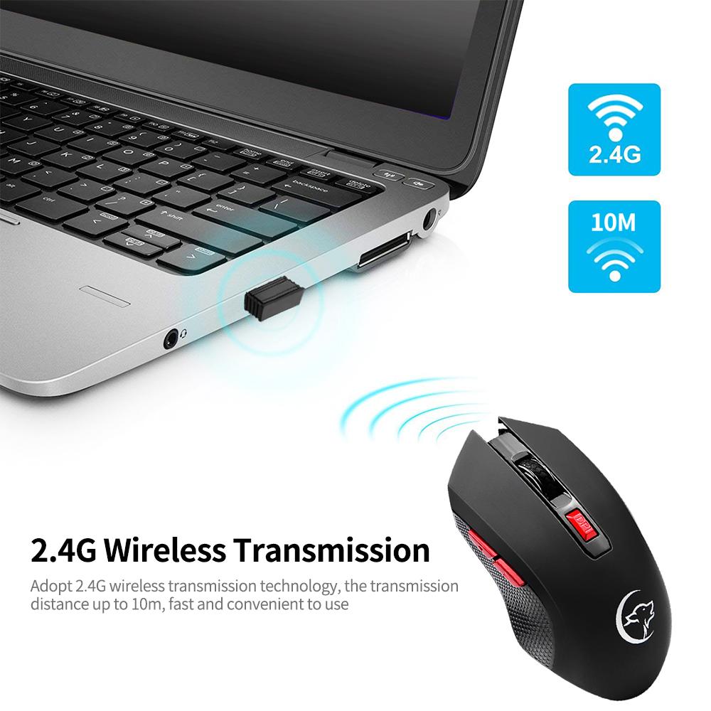 Беспроводная мышь YWYT G817, 2,4G, беспроводная игровая мышь, 2400 точек на дюйм, 6 кнопок, оптическая эргономичная мышь с