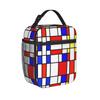 Пит Мондриан De Stijl Аксессуары Изолированные сумки для ланча для школы офиса Хранение Контейнеры для еды Термосумка Ланч-боксы