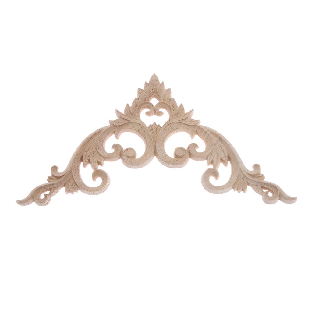 1pc 10/15/20cm Unpainted DIY Decorative Wooden Corner Carving Decals for Door Fireplace Dresser Cabinet Mirror Bed Mantel Decor