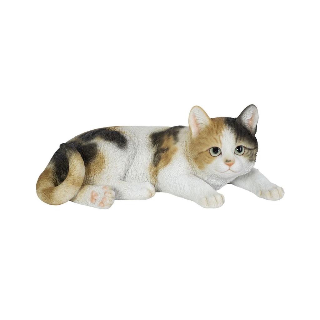 Ubia Relaxing Calico Cat 31 X 18 X 11.5 Cm Doll Figurine Ornament Animal Garden Decoration Cat H22135-21