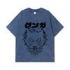 275 GSM Washed T-shirts 100% Cotton Pokemon V10 Gengar Print Unisex Heavy Cotton T Shirt