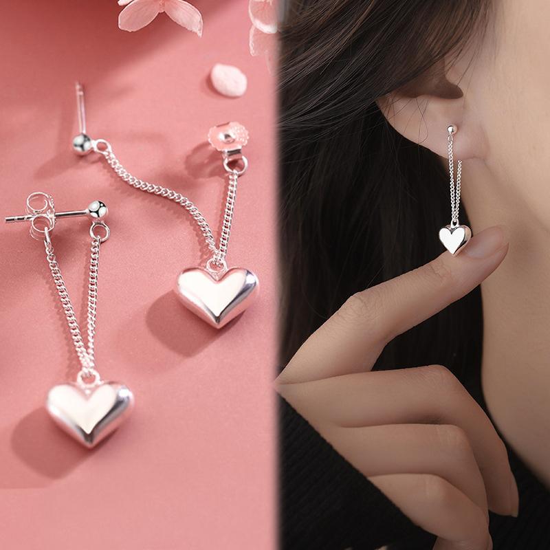 Женские серьги-подвески Love Heart, ювелирные изделия в форме сердца, серьги-кисточки с цепочкой, подарочные украшения для вечеринок
