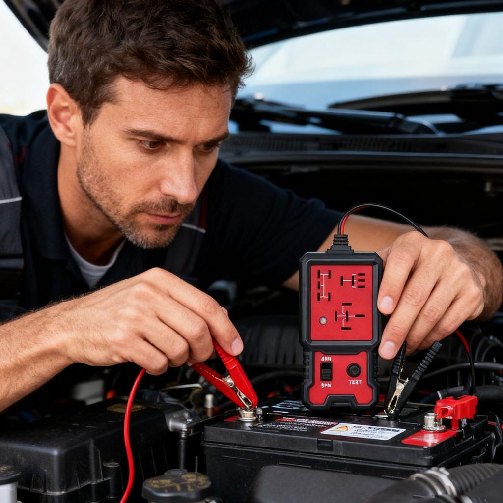 Тестер автомобильного аккумулятора, тестер реле, в сумке 12-24 В