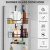 3 Tier Over The Door Shower Caddy Hanging Basket No Drilling Bathroom Shampoo Body Wash Organizer Shelf Towel Hooks Soap Holder